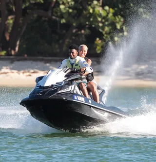 Hot in Miami - Amber Rose and her boyfriend 21 Savage enjoy a ride on a jet ski in Miami Beach.(Photo: Thibault Monnier/LCD, PacificCoastNews)