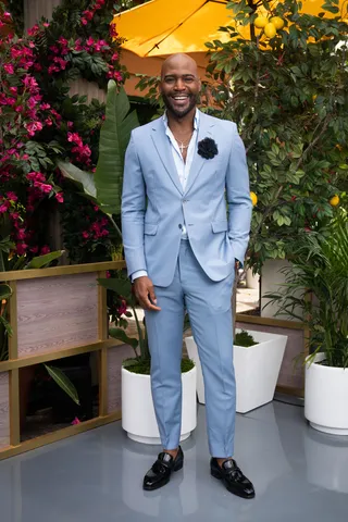 Karamo Brown looks dapper in a tailored Prada suit. - (Photo By: Brandon Hickman/E! Entertainment/NBCU Photo Bank via Getty Images)