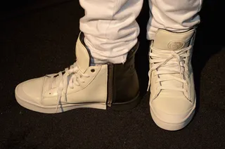 Blac Youngsta - white/black&nbsp;Diesel Zip-Round S-Nentish - Blac Youngsta had a funky pair of zip-up sneakers which he broke out because he liked that thye were "different."(Photo: Paras Griffin/BET/Getty Images for BET Networks)