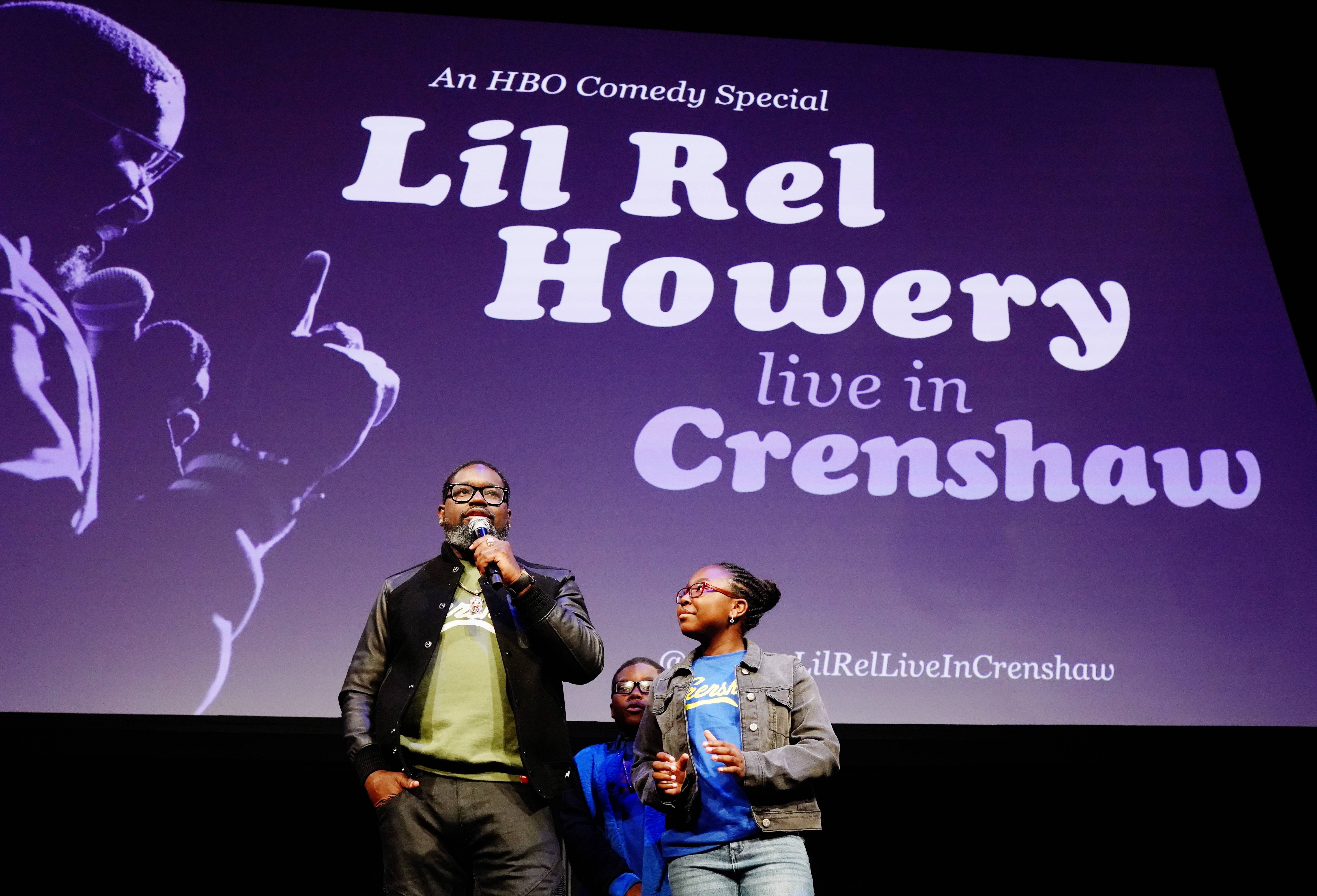 Lil Rel Howery and family speak onstage during HBO's Lil Rel Comedy Special Screening, Panel and Reception at NeueHouse Hollywood on November 21, 2019 in Los Angeles, California