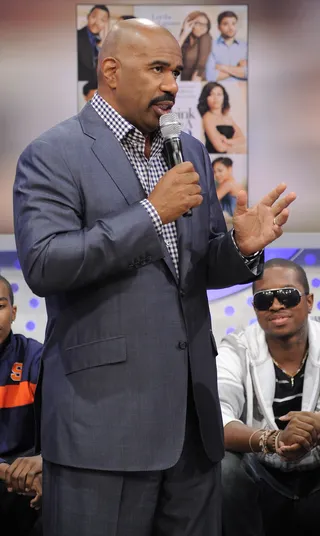 Ok Now - Steve Harvey at 106 &amp; Park, April 10, 2012. (Photo: John Ricard/BET)