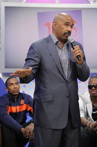 Chill - Steve Harvey at 106 &amp; Park, April 10, 2012. (Photo: John Ricard/BET)