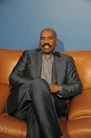 Steve Harvey on the couple who helped him get his start as a comedian:&nbsp; - “When I became a comedian at 27, I didn’t have money to travel. They gave me an account at their travel agency and I ran up a bill that was $11,000 just traveling and try to make it. Those people right there, they helped me out!” (photo: John Ricard / BET).