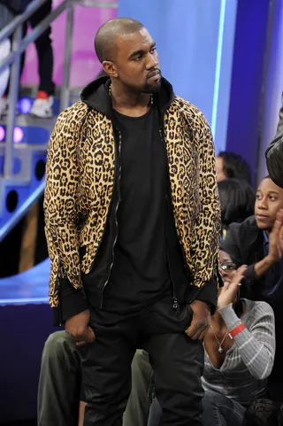 Hmmm - Kanye West at 106 &amp; Park, April 9, 2012. (photo: John Ricard / BET)