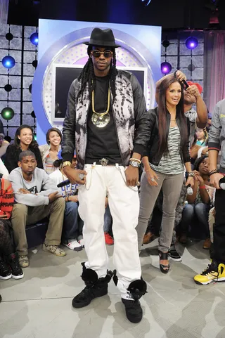The Crew - Kanye West, 2 Chainz, Rocsi Diaz and Terrence J at 106 &amp; Park, April 9, 2012. (photo: John Ricard / BET).