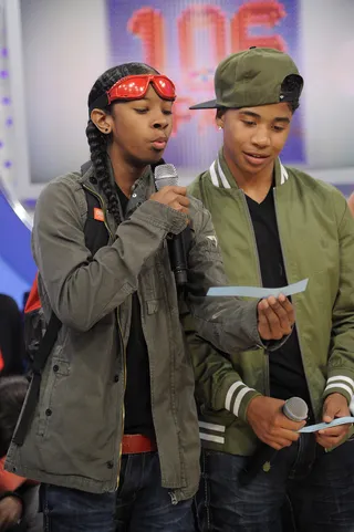 Silly Ray Ray of Mindless Behavior - Ray Ray was asked what sock he puts on first, he states the right at 106 &amp; Park, April 4, 2012. (photo: John Ricard / BET)