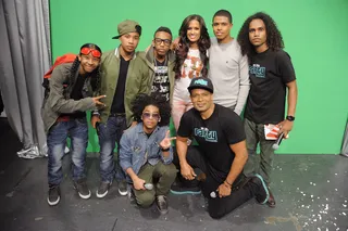 Mindless Behavior with Rocsi - Mindless Behavior and Mario Van Peebles with Rocsi Diaz at 106 &amp; Park, April 4, 2012. (Photo: John Ricard / BET)