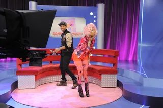 Kisses - Nicki Minaj at 106 &amp; Park, April 3, 2012. (photo: John Ricard / BET)