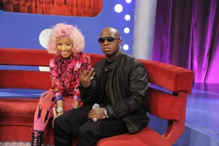 Stunner - Nicki Minaj and Baby at 106 &amp; Park, April 3, 2012. (photo: John Ricard / BET)