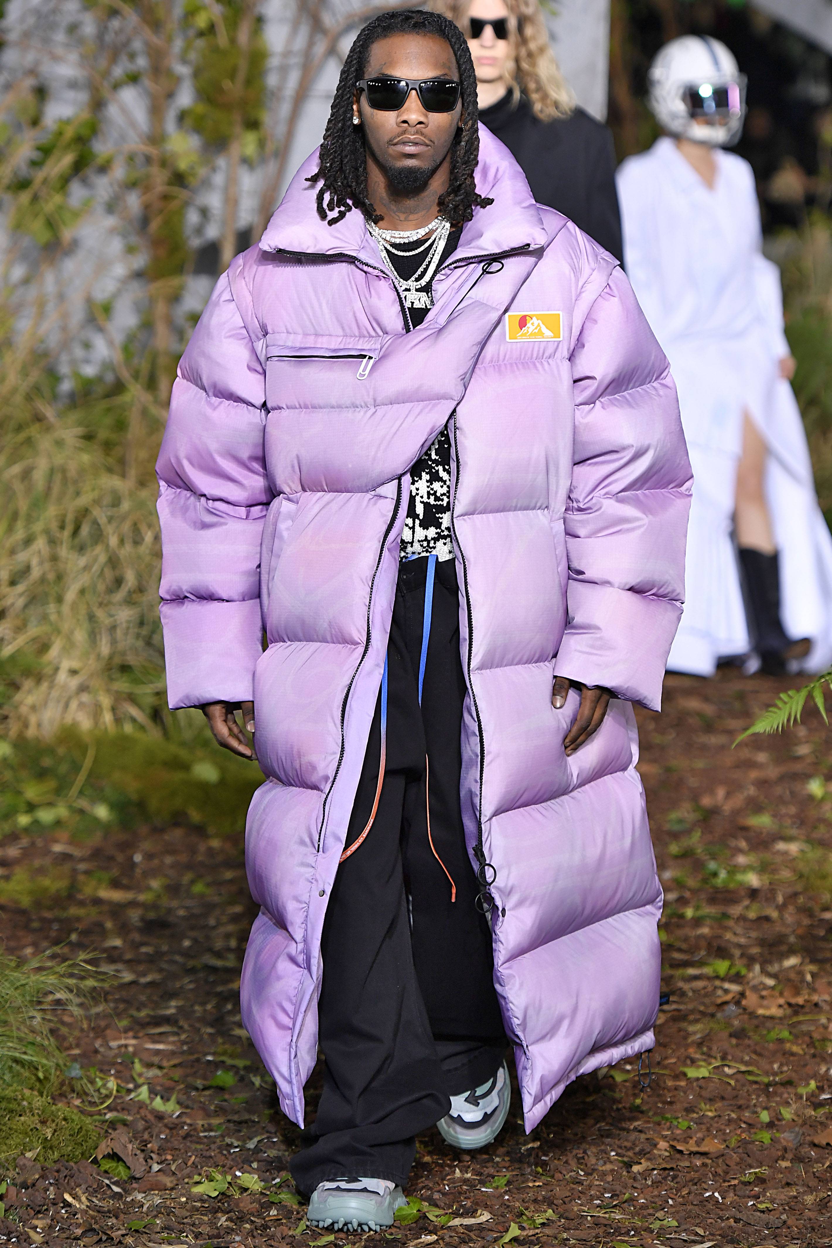 Offset shows off the details on his outfit at the #RickOwens fashion show  at #PFW