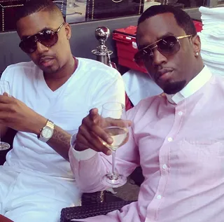 Diddy @iamdiddy - Diddy kicks it classy with Nas at Cannes. &quot;I'm blessed to have friends that I grew up in this game wit!&quot;&nbsp;(Photo: Instagram via iamdiddy)