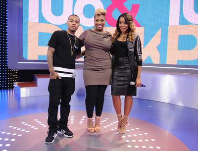 All In the Family - Bow Wow and Angela Simmons with Kierra Sheard at 106 &amp; Park, June 21, 2013. (Photo: John Ricard / BET)