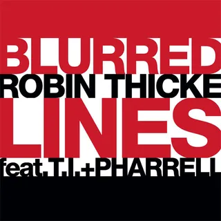 Got Blinders On? March 20, 2013 - Robin releases the video for the title track of his much anticipated sixth studio album, Blurred Lines. The anthem track features vocal guest/producer Pharrell, who sings the catchy "Hey, Hey, Hey" in the background. Southern rapper T.I. is also featured.   With the release, the video received about one million views on popular site Vevo.(Photo: Interscope Records)&nbsp;