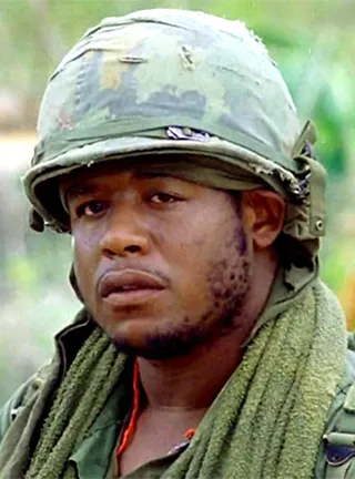 Platoon (1986) - Mr. Whitaker was cast as sensitive soldier Big Harold in the Oscar winning drama Platoon about the horrors of the Vietnam war. Keith David and Johnny Depp also starred.  (Photo: Hemdale Films)