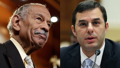 A Bipartisan Plan - Rep. John Conyers (D-Michigan) and Rep. Justin Amash (R-Michigan) have introduced a bill that would require the NSA to have a specific target before it can collect phone records. The bill has 31 bipartisan co-sponsors.(Photos: Win McNamee/Getty Images; Mark Wilson/Getty Images)