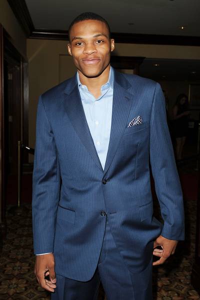Russell Westbrook - It isn't always easy for super tall guys to be stylish, but Russell Westbrook is one giant man with a major fashion sense. Although Westbrook's day job is being one of the best players in the NBA, he moonlights as a gentleman that can rock a suit and tie like no other. (Photo: Jason Merritt/Getty Images