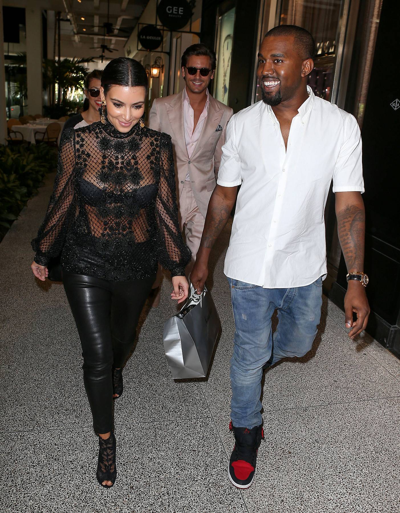 Kim Kardashian Kanye West Out and About Miami Florida