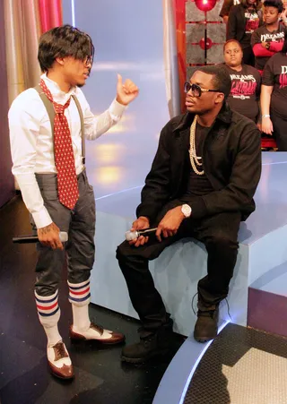 Breakin' - Meek Mill visits 106 &amp; Park. October 31, 2012(Photo: Randy Smith/BET)