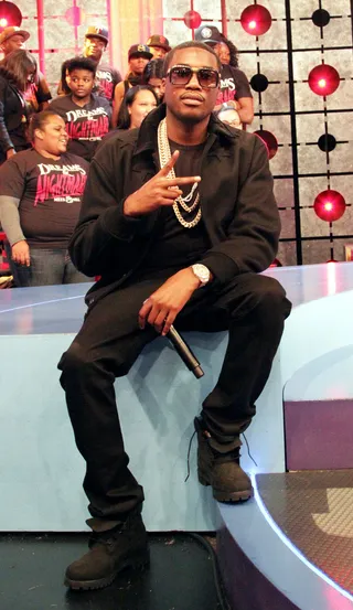 Chillin' - Meek Mill visits 106 &amp; Park. October 31, 2012(Photo: Randy Smith/BET)