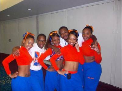Cheerific! - Tiffany poses with her fellow FMU cheerleaders.