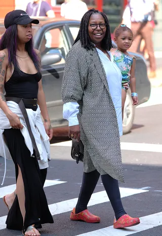 Whoopi Goldberg - Whoopi Goldberg&nbsp;smiled for the cameras while she took a stroll with her family in New York City.&nbsp;(Photo: TNYF/WENN.com)