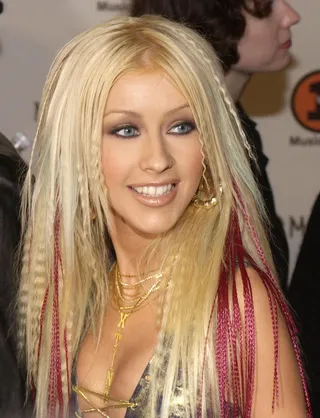 Hair Crimping Becomes a Thing - Christina Aguilera arrives at the My VH1 Music Awards at the Shrine Auditorium in Los Angeles.(Photo: Chris Weeks/Liaison)