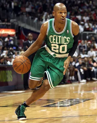 Ray Allen - Ray Allen is a talented player on the court and is one of the best Celtics players in history. Even though Ray Allen is now a member of the Miami Heat, he made a name for himself in Boston. Oh, and he's not too bad an actor either. (Photo: Mike Zarrilli/Getty Images)