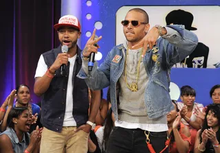 Dueces - Terrence J and Chris Brown at 106 &amp; Park, June 11, 2012. (Photo: John Ricard / BET)