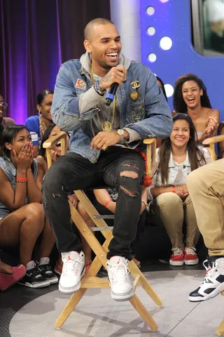 Have A Seat - Chris Brown at 106 &amp; Park, June 11, 2012. (Photo: John Ricard / BET)