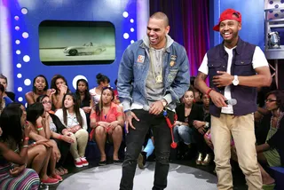I See You - Chris Brown and Terrence J at 106 &amp; Park, June 11, 2012. (Photo: John Ricard / BET)