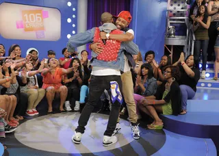 Glad To Be Back - Chris Brown and Terrence J at 106 &amp; Park, June 11, 2012. (Photo: John Ricard / BET)