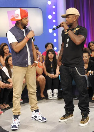 Good Shot - Terrence J and NeYo at 106 &amp; Park, June 11, 2012. (Photo: John Ricard / BET)