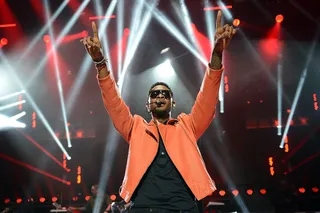 Man on Top - Usher lets everyone know he's still number one while performing for the American Express Unstaged series in partnership with VEVO and YouTube at Hammersmith Apollo in London.    (Photo: Samir Hussein/Getty Images)