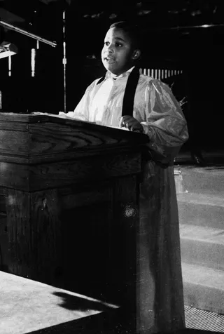 Young Prodigy - As a future American religious leader and civil rights activist, a 7-year-old Al Sharpton preaches from a pulpit at Washington Temple, Brooklyn, NY, 1961. (Photo: New York Times Co./Getty Images)