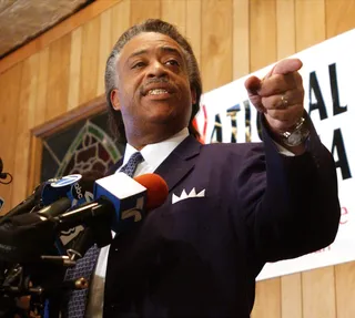 Speaking Out - The Rev. Al Sharpton speaks at a news conference on February 28, 2002, on the overturned conviction of three New York City police officers for obstructing justice in the Abner Louima torture case in New York City. Sharpton called the federal appeals court ruling &quot;a shocking display of how the judicial system continues to fail to protect citizens from police abuse.&quot; (Photo: Spencer Platt/Getty Images)