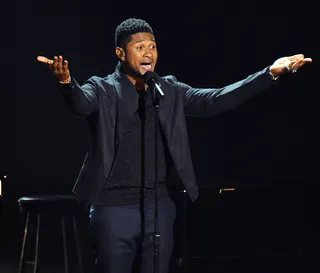 Grammy Nominations Concert, November 30, 2011 - Usher teamed up with hitmaking songwriters Valerie Simpson and Mike Stoller to rock the stage at the Grammy Nominations Concert last year. (Photo: Frank Micelotta/PictureGroup)