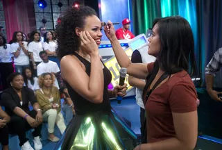 Just A Touch - Elle Varner gets a touch up at 106 &amp; Park, June 8, 2012. (Photo: John Ricard / BET)