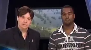 The Evolution of Kanye West - Even back then, Yeezy was already known for his outspoken rants in his interviews and onstage and for veering off script at award shows. But no one expected Kanye to speak out like he did at a telethon benefitting victims of Hurricane Katrina in 2005, just days after Late Registration dropped. But Kanye summed up the feelings of many appalled Americans when he said, &quot;George Bush doesn't care about Black people&quot; on the air.  (Photo: Courtesy NBC)