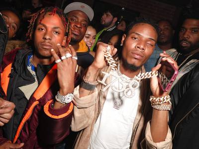 Fetty Wap&nbsp;and&nbsp;Rich the Kid - At 1OAK New York, 300 Entertainment artists Fetty Wap and Rich the Kid gave surprise performances as part of the Igniting the FYRE Tour: New York.&nbsp;(Photo: Matteo Prandoni/BFA.com)
