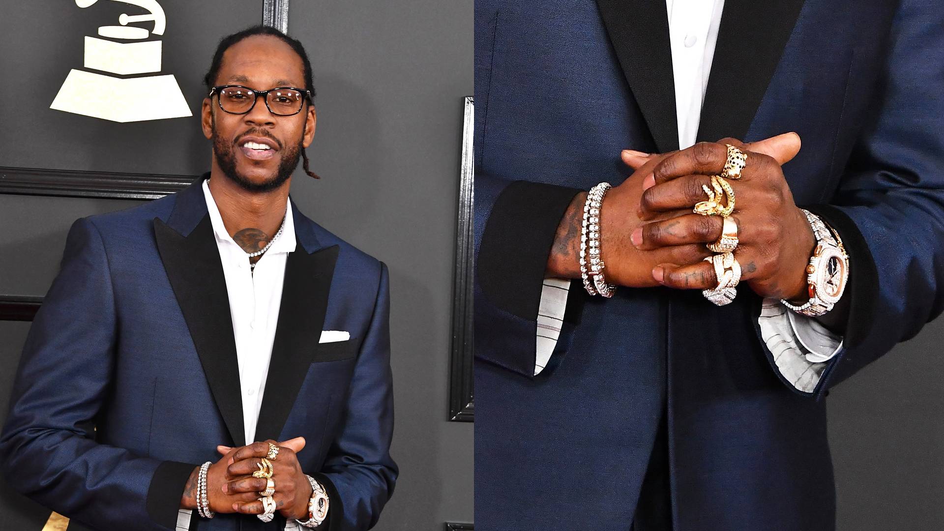 2 Chainz Image 7 from See all the Ridiculous Bling that Music s Brightest Stars Rocked on the Grammys Red Carpet BET