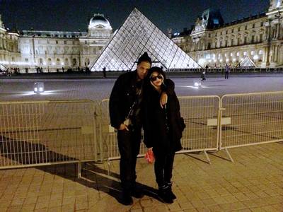 I “Louvre” You - Bey and Jay sneak in a snuggle outside the Louvre Museum in Paris during a recent visit.  (photo: iam.beyonce via Tumblr)&nbsp;