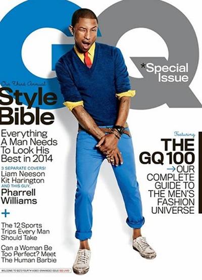 Pharrell Williams - It was an impressive year for&nbsp;Pharrell&nbsp;? an Oscar nod, Grammy wins and the launching of a charity auction based solely on one item: his hat. Skateboard P&nbsp;graced the April 2014 GQ style-bible issue.&nbsp;(Photo: GQ Magazine, April 2014)