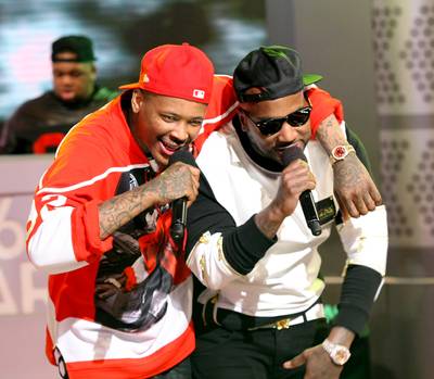 106 &amp; Park - It has become a rite of passage for any rap star to touch the stage at 106 &amp; Park. When it was YG's turn on March 24, the Left Coast MC didn't disappoint, even calling upon his big homie — and boss — Jeezy to join him on stage. Dynamic duo!(Photo: Bennett Raglin/BET/Getty Images for BET)