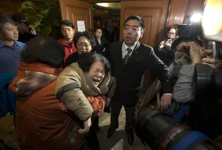 Families of Malaysia Flight Victims Break Down - The families of the missing Malaysia Airlines flight MH370 were overcome with anguish after hearing news that the plane crashed into the Indian Ocean. The Malaysian Prime Minister Najib Razak announced that the aircraft carrying 239 passengers and crew had no survivors Monday.&nbsp;(Photo: AP Photo/Ng Han Guan)