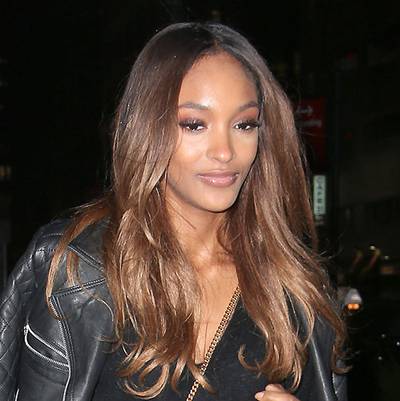 Jourdan Dunn - Dust a rose-based eye shadow on you lids, layer on the mascara, then finish your look off with clear gloss and cinnamon locks like Miss Dunn.   (Photo: Santi/Splash News)