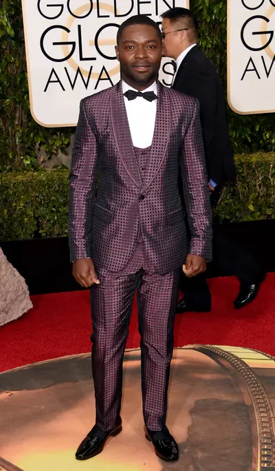 David Oyelowo&nbsp; - The British actor, nominated for his extraordinary work in Nightingale, went for bold with this textured purple tuxedo.(Photo: Jason Merritt/Getty Images)