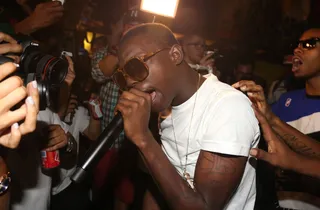 Bobby Shmurda - "You're my boss, you're my motherf***in' idol,"&nbsp;Drake&nbsp;said to&nbsp;Lil Wayne&nbsp;on their Drake vs. Lil Wayne tour stop in Holmdel. "But I'm telling you, tonight in Jersey, they came for that new s**t!"The Canadian rapper then brought out Bobby Shmurda to the crowd of already screaming fans. The cheers got louder as the Brooklyn-bred Internet sensation performed his popular "Hot N***a" song and marinated in his Shmoney Dance spotlight before handing the stage back over to Drizzy.(Photo: Johnny Nunez/WireImage)