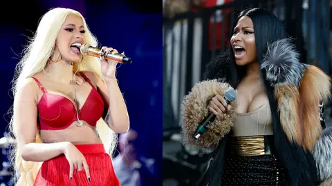 Nicki Minaj and Cardi B on BET Breaks 2018.