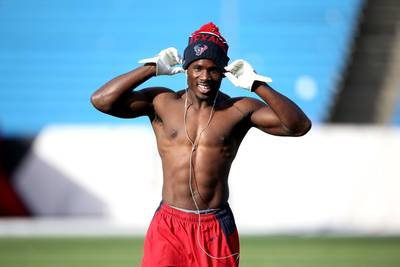 Charles James II - The former Houston Texans cornerback heats up the football field just in time for winter weather. We miss moments like these!(Photo:&nbsp;Tom Szczerbowski/Getty Images)