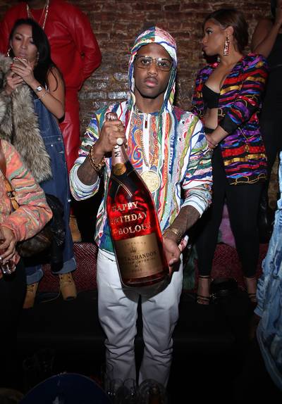 Throwback Birthday - Fabolous celebrates his 37th birthday with a '90s themed bash and a magnum bottle of Moët Nectar Imperial Rosé at the Liberty Theater in NYC.(Photo: Jerritt Clark)